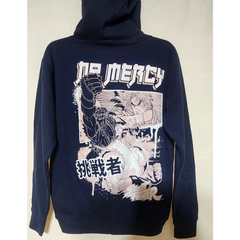 Street fighter Ryu blue hoodie men's small